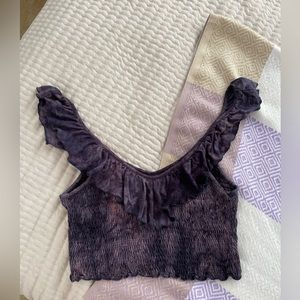 American Eagle Off the Should Tie Dye Crop Top